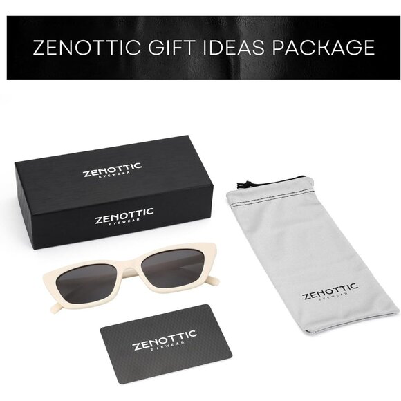 ✨Women\'s White Trendy Polarized Retro Cateye Shades with Protection Sunglasses main image 4
